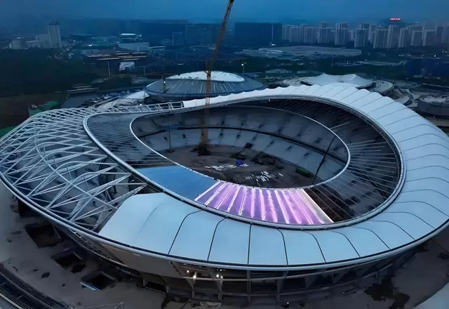 無錫のスタジアムのファサード照明