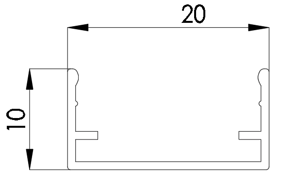 屋外用途向けの AL プロファイル (1 個あたり 1 メートルまたは 3 cm)